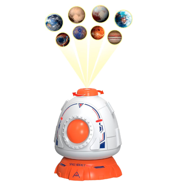 Juguete Módulo Espacial C/ Proyector De 8 Planetas 3 Muñecos