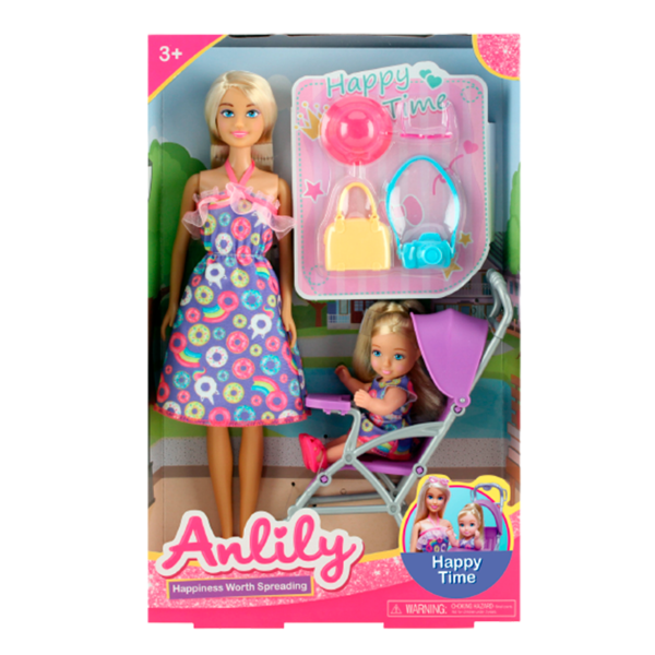 Muñecas Anlily Con Coche Bebé Y Accesorios