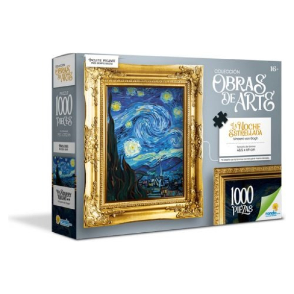 Rompecabezas X1000 Piezas Obras De Arte La Noche Estrellada - Imagen 4