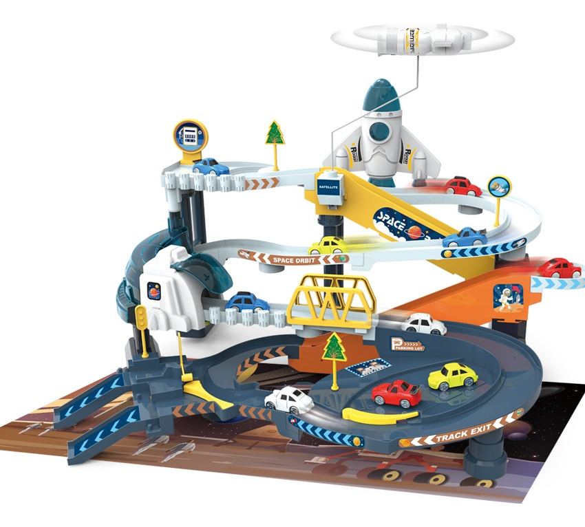 Juguete Pista Eléctrica Espacial 6 Autos Sonido Y Parking - Imagen 4