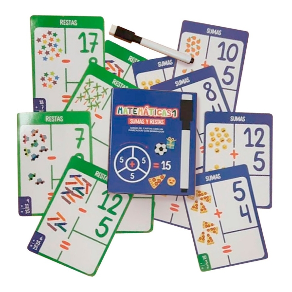 Matematicas 1 Sumas Y Restas Juego De Cartas Con Un Marcador - Imagen 2