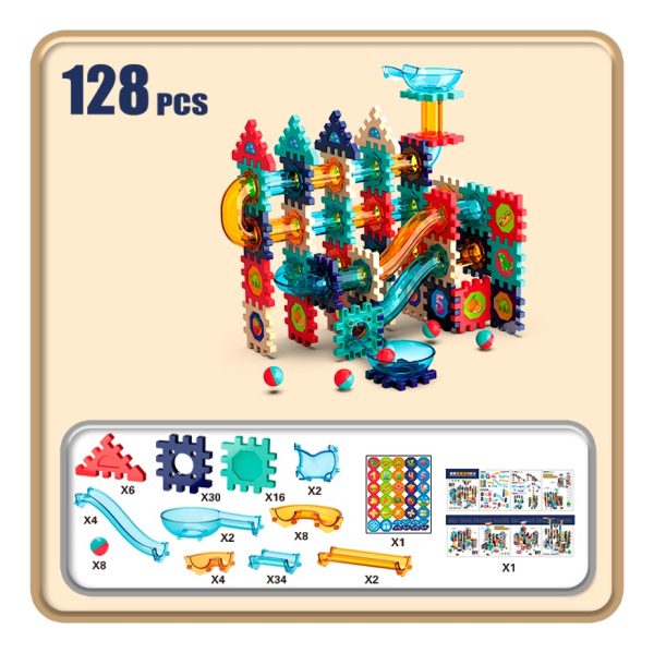 Bloques De Construcción Con Toboganes Bolitas Recorrido 128p - Imagen 3