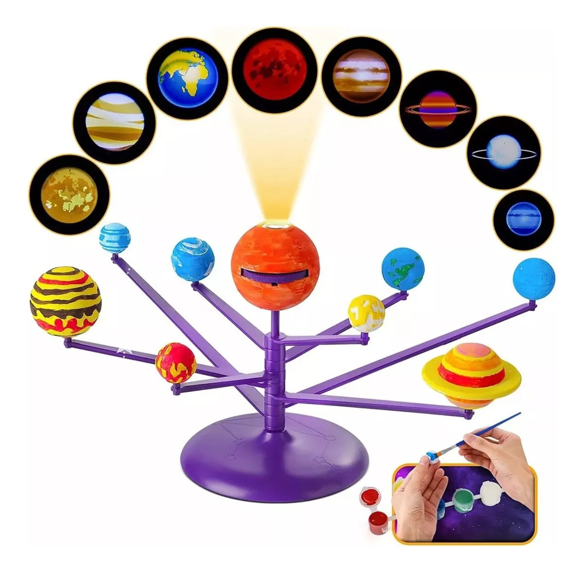 Kit Planetario 8 Planetas Con Pinturas Y Proyector - Imagen 4