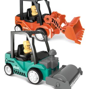 Juguete Set X4 Máquinas Cabina De Construcción Colores