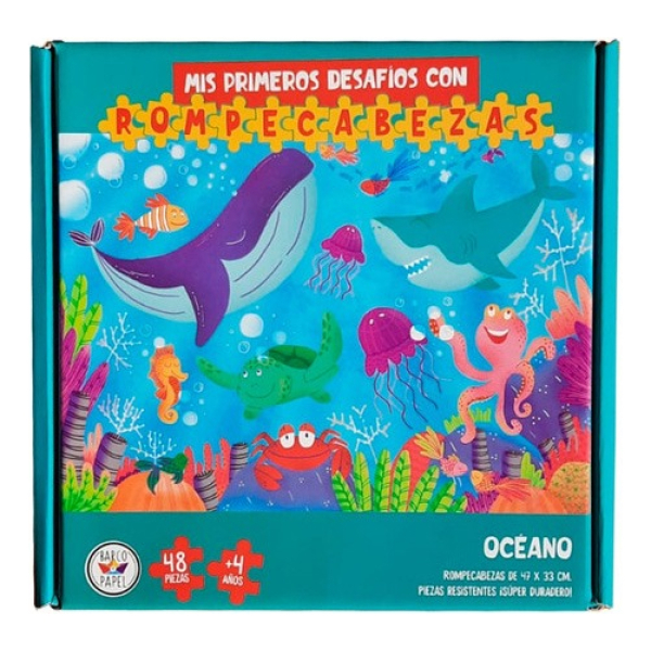 Puzzle Infantil 48 Piezas Océano Barco De Papel - Imagen 3