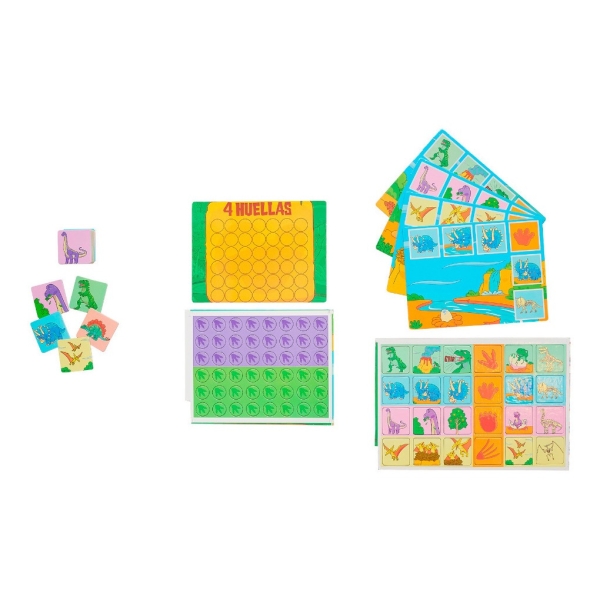 Juego De Mesa 3en1 Dinosaurio Lotería Memoria Y 4 En Línea - Imagen 3