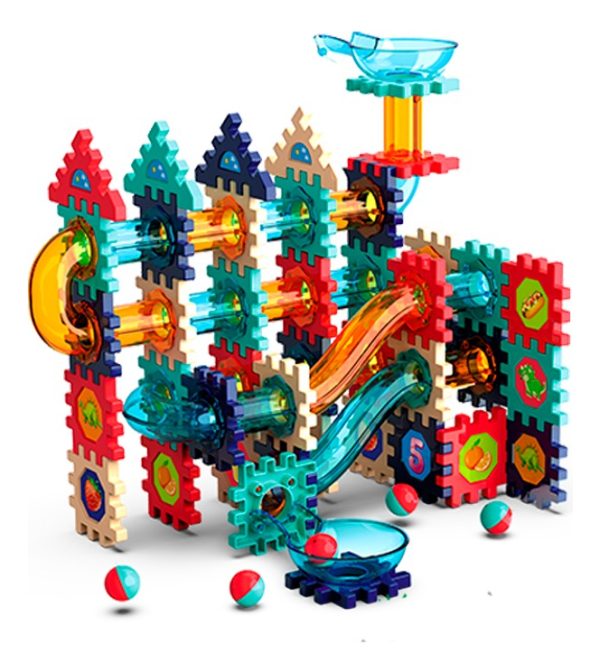 Bloques De Construcción Con Toboganes Bolitas Recorrido 128p - Imagen 2