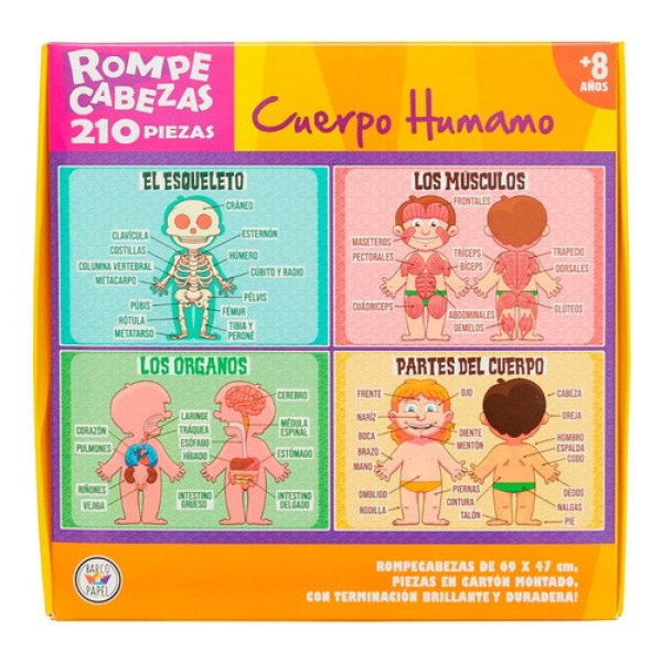 Rompecabezas Infantil 210piezas Cuerpo Humano Barco De Papel