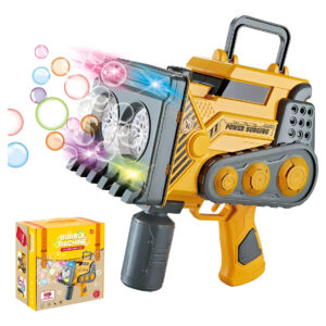 Burbujero Bazooka Con Luces, 16 Agujeros Y Batería Burbujas