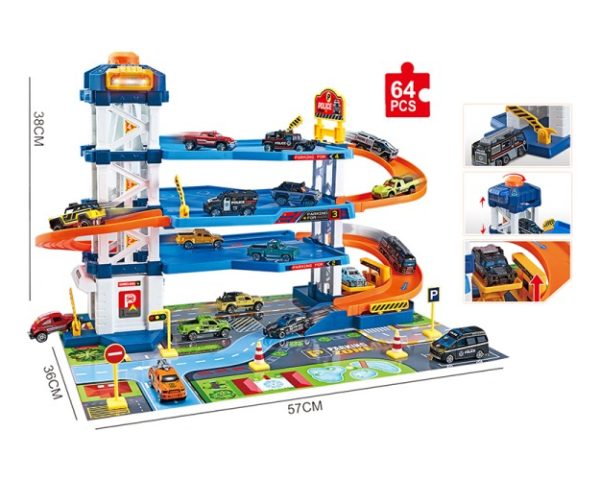 Super Garage De Policia 4 Niveles Con Autitos Y Accesorios - Imagen 4