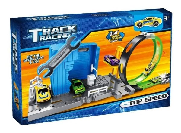 Pista De Autos Y Taller Mecánico Con Loop Y Auto Para Jugar - Imagen 3