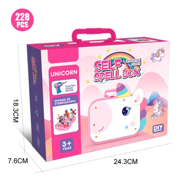 Juguete Valija Construcción Unicornio 228 Pz Destornillado - Imagen 3