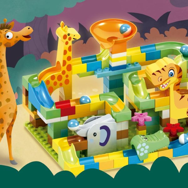 Bloques De Construcción Animales Con Bolita Y Recorrido 200p - Imagen 4
