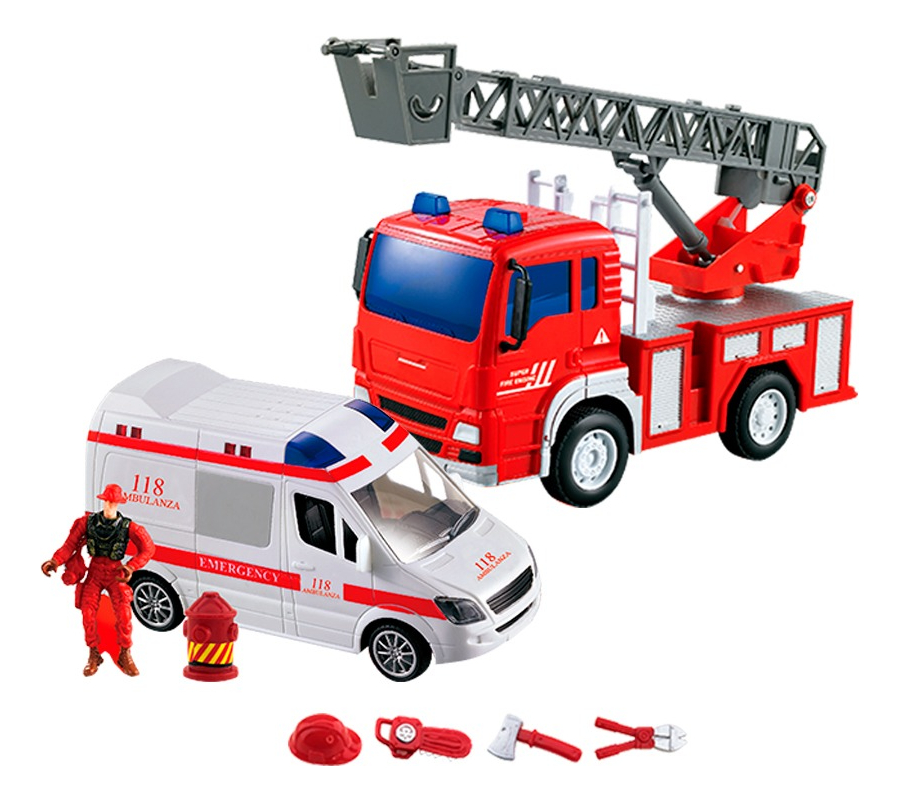 Juguete Set Bombero Con Luces Sonido Gran Calidad Toy Store - Imagen 2