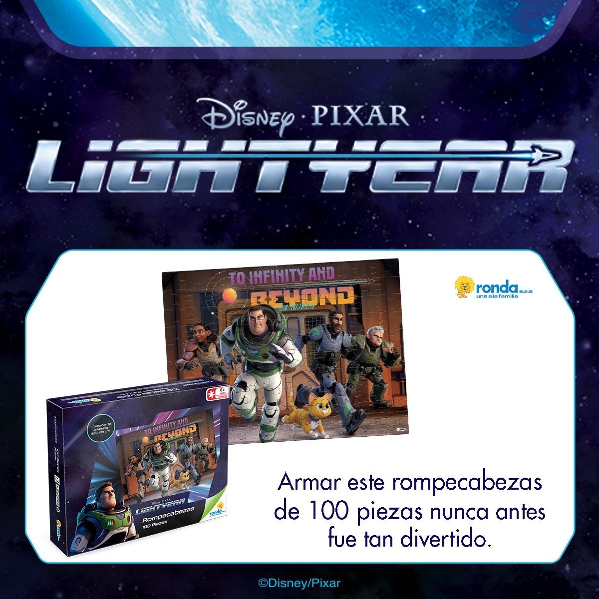 Puzzle De 100 Piezas Buzz Lightyear De Pixar Disney - Imagen 2