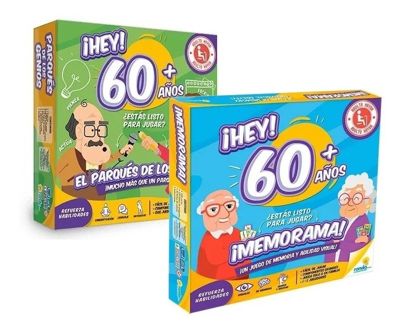Pack 2 Juegos De Mesa Para Adultos Mayores Memorama + Ludo G