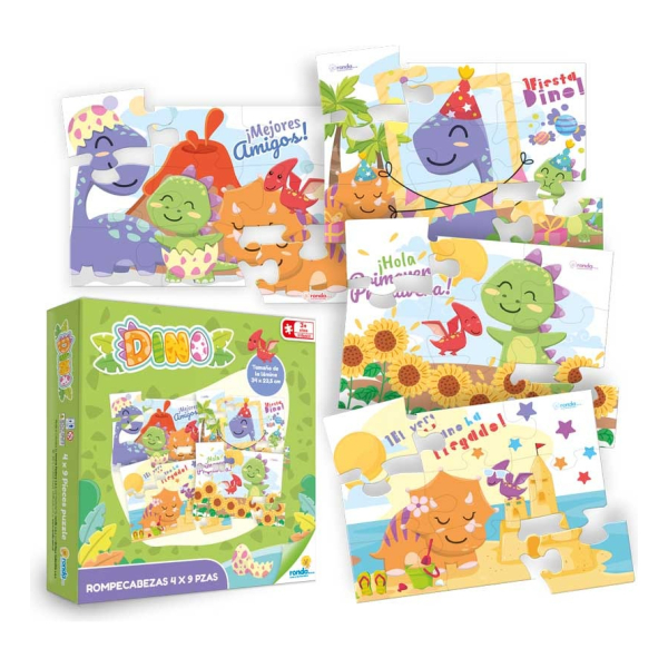 Set 4 Puzzles De 9 Piezas Dino Smart Games Toy Store