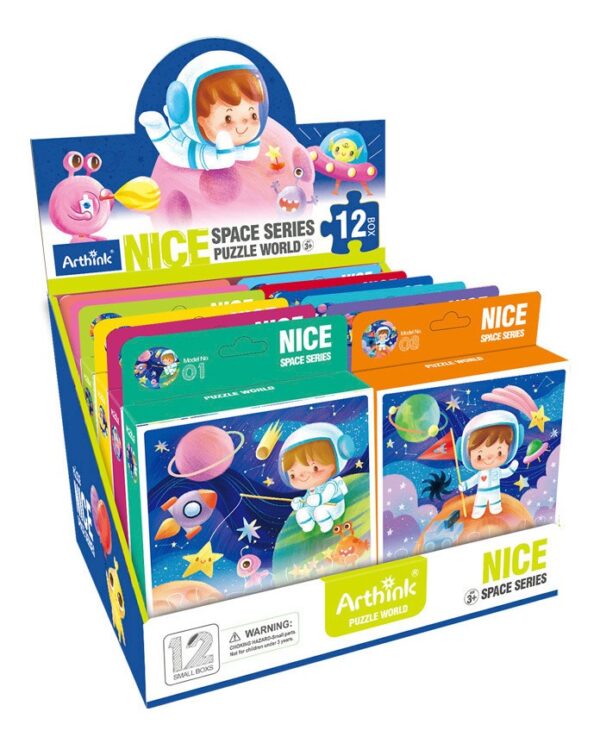 Display Con 12 Puzzles Del Espacio 20 Piezas C/u Toy Store