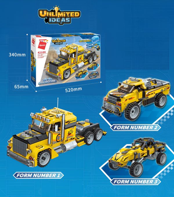 Juguete Bloques De Construcción Camiones 3 En 1 Qman - Imagen 3
