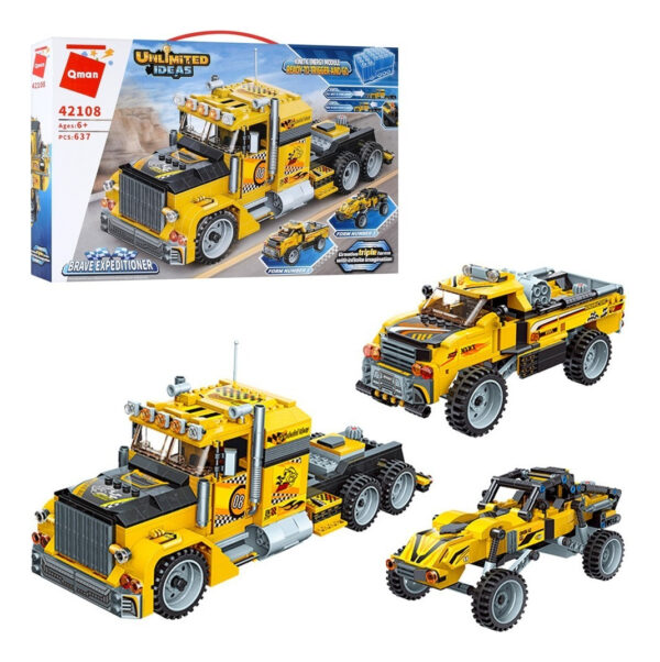 Juguete Bloques De Construcción Camiones 3 En 1 Qman
