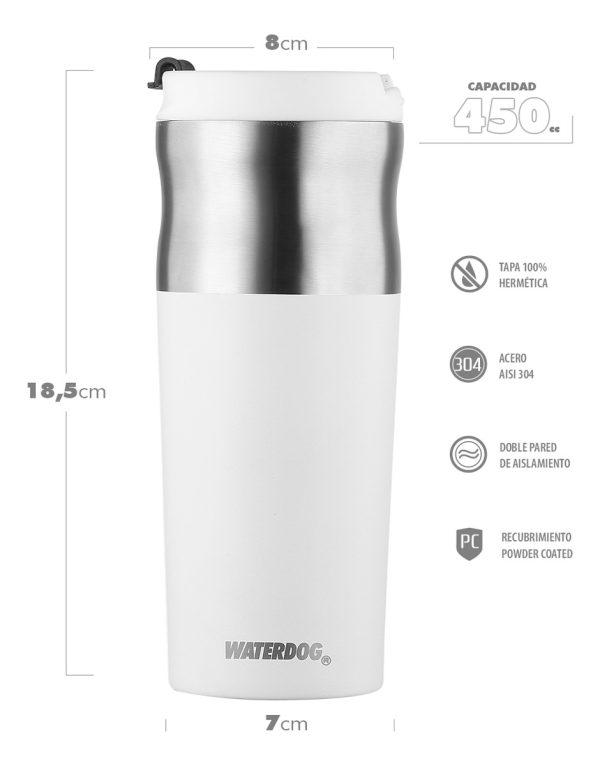 Vaso Térmico Waterdog 450ml Acero Inox Colores - Imagen 5