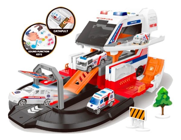 Juguete Mega Ambulancia Con Sonido, Autitos Y Accesorios - Imagen 2