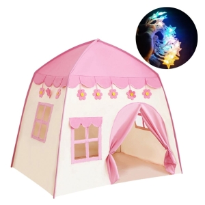 Carpa Para Niños Castillo Rosa Con Luces