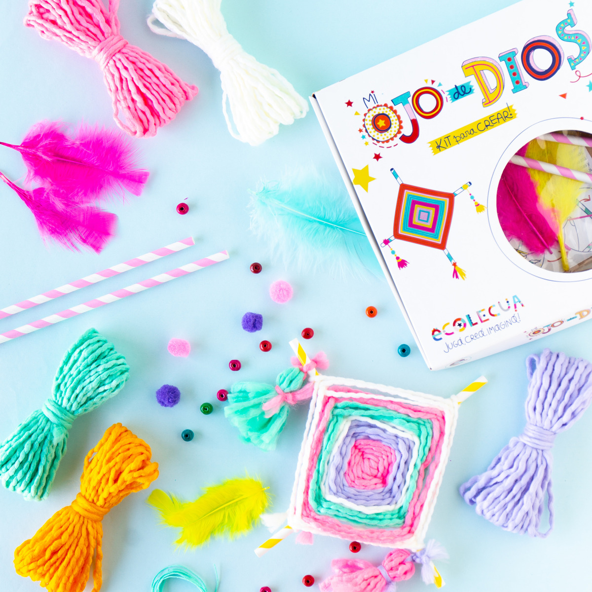 Kit Infantil Para Crear Mi Ojo De Dios Didáctico Arte - Imagen 3