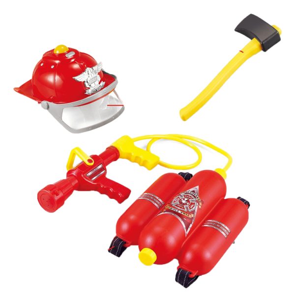 Juguete Casco Y Pistola Agua Con Mochila Bomberos Toy Store
