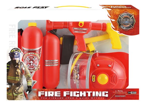 Juguete Casco Y Pistola Agua Con Mochila Bomberos Toy Store - Imagen 2