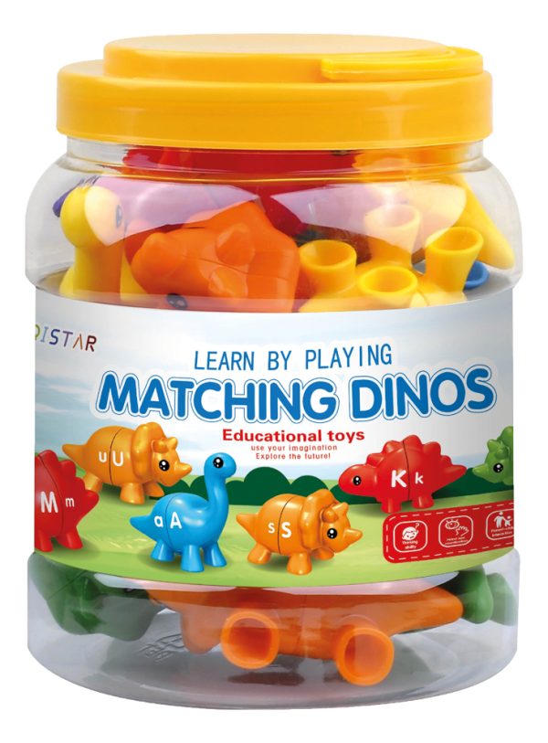 Dinosaurios Juguete Para Niños Colorido Encastre Letras - Imagen 3