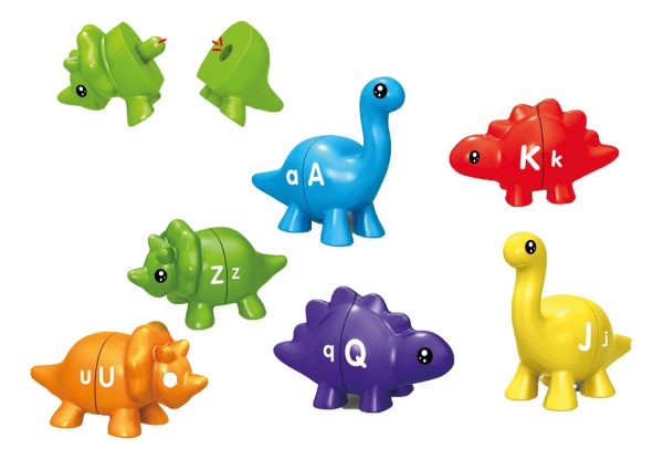 Dinosaurios Juguete Para Niños Colorido Encastre Letras