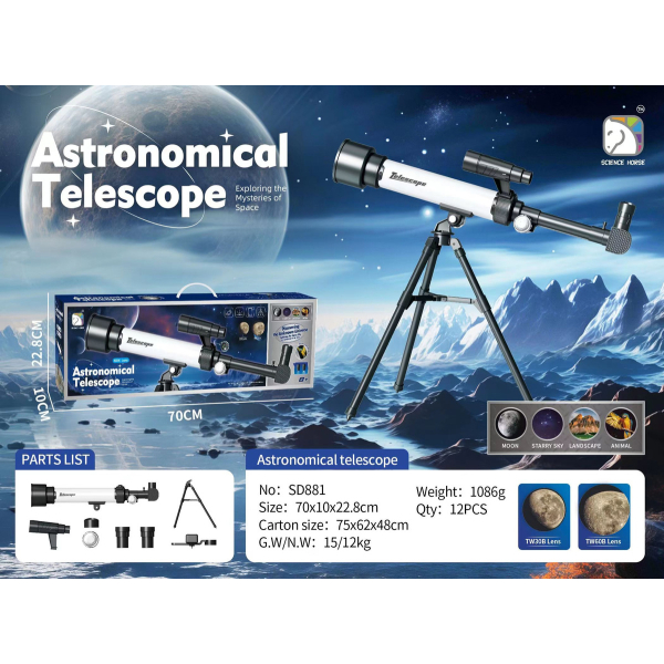 Telescopio Astronómico Monocular C/trípode Y Accesorios - Imagen 3