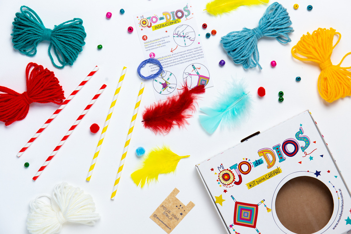 Kit Infantil Para Crear Mi Ojo De Dios Didáctico Arte - Imagen 4