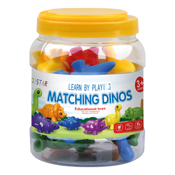 Dinosaurios Juguete Colorido Para Niños Encastre Números - Imagen 2