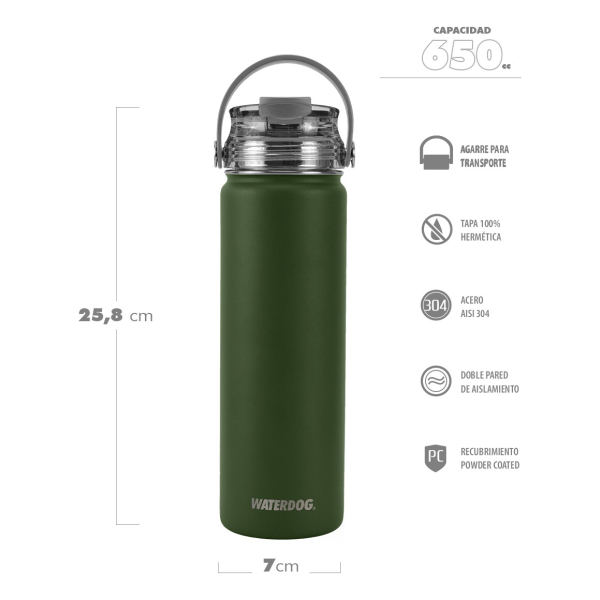 Pack Botella Térmica Waterdog Akwa 650 Ml Y Bandolera Verve - Imagen 25