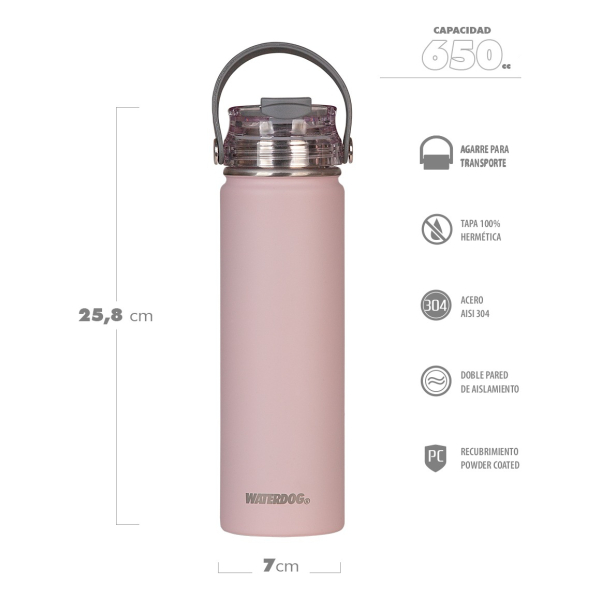Pack Botella Térmica Waterdog Akwa 650 Ml Y Bandolera Verve - Imagen 60