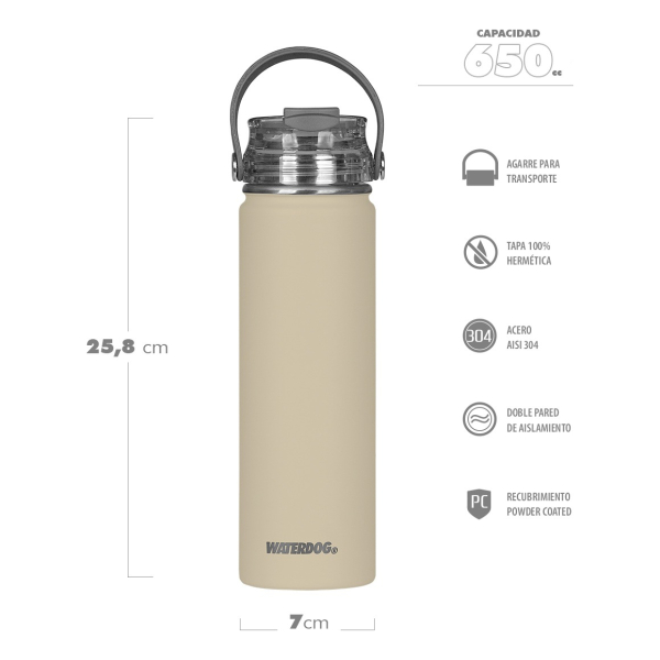 Pack Botella Térmica Waterdog Akwa 650 Ml Y Bandolera Verve - Imagen 5