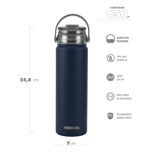 Pack Botella Térmica Waterdog Akwa 650 Ml Y Bandolera Verve - Imagen 77