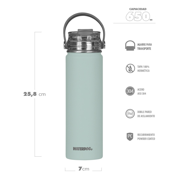 Pack Botella Térmica Waterdog Akwa 650 Ml Y Bandolera Verve - Imagen 53