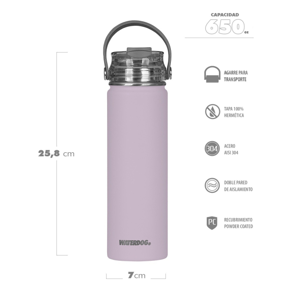 Pack Botella Térmica Waterdog Akwa 650 Ml Y Bandolera Verve - Imagen 68