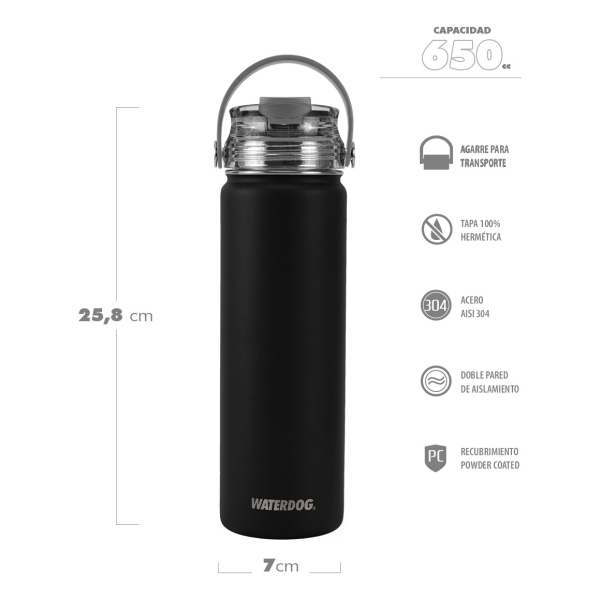 Pack Botella Térmica Waterdog Akwa 650 Ml Y Bandolera Verve - Imagen 45