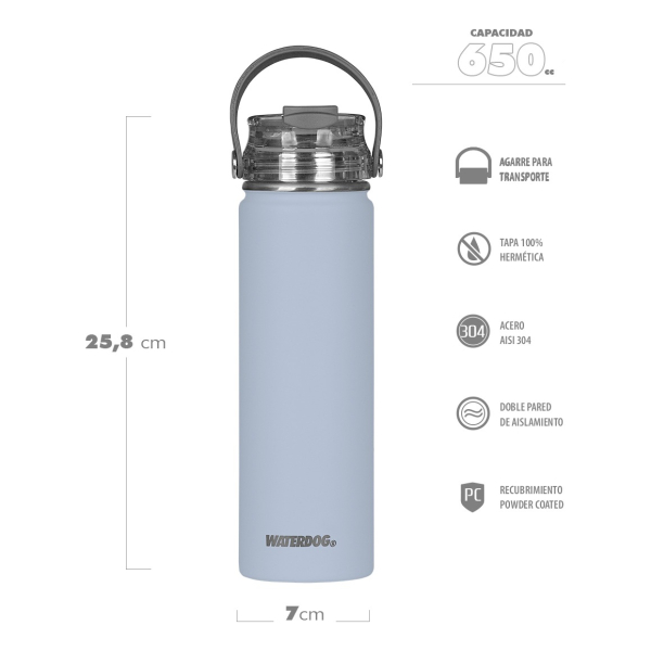 Pack Botella Térmica Waterdog Akwa 650 Ml Y Bandolera Verve - Imagen 38