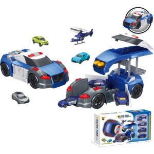 Juego De Autos De Policía Transformables Con Autitos