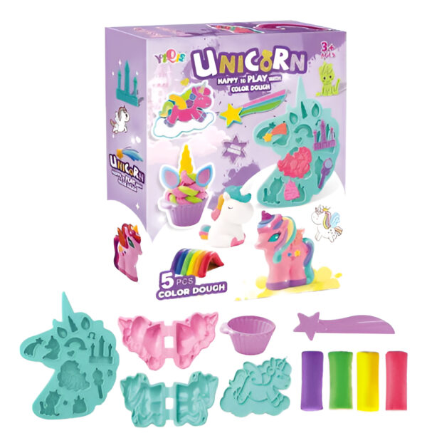Juego Masas De Unicornios Con Moldes Y Formas X5 Colores - Imagen 3