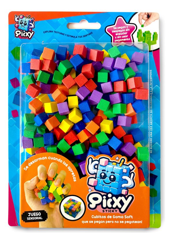 Juguete Kreker Cubitos De Goma Piixy Cubos Pegajosos Color