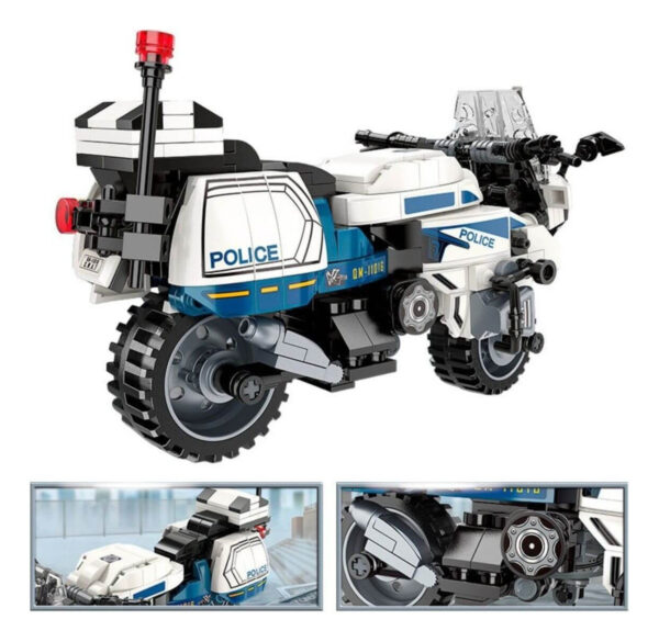 Qman Juguete Moto De Policía Transformable 395 Piezas - Imagen 2