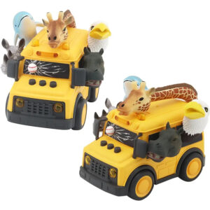 Juguete Espectacular Bus Escolar Animales Con Luz Y Sonido