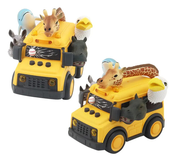 Juguete Espectacular Bus Escolar Animales Con Luz Y Sonido