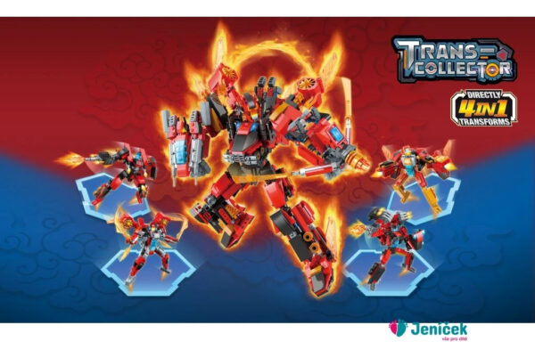 Qman Robot Gigante 4 En 1 Roaring Flame God General 1201 Pzs - Imagen 3